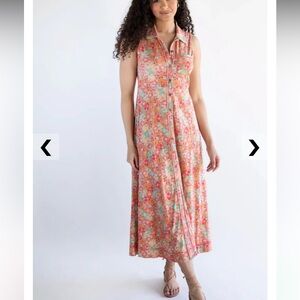 🆕 NWT NATURAL LIFE Floral Maxi Dress - Pink and Orange Size Large